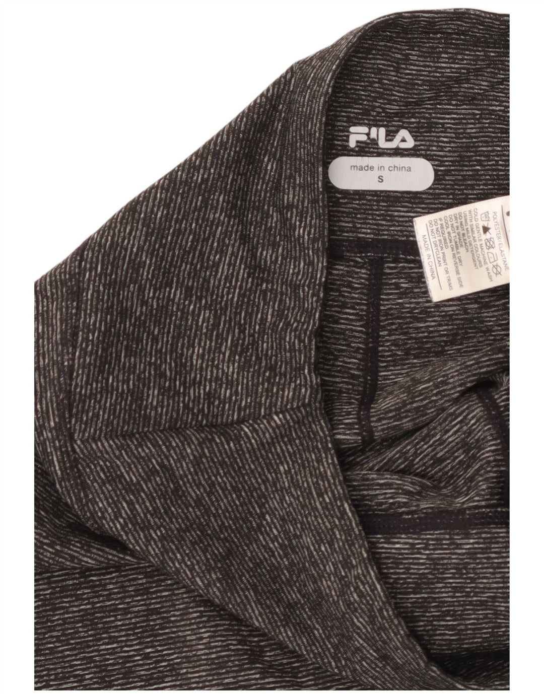FILA Womens Graphic Capri Leggings UK 10 Small  Grey Pinstripe Polyester