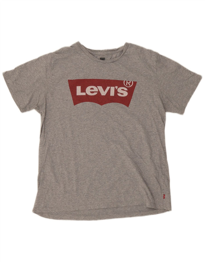 Levi's Womens Graphic T-Shirt Top UK 16 Large Grey