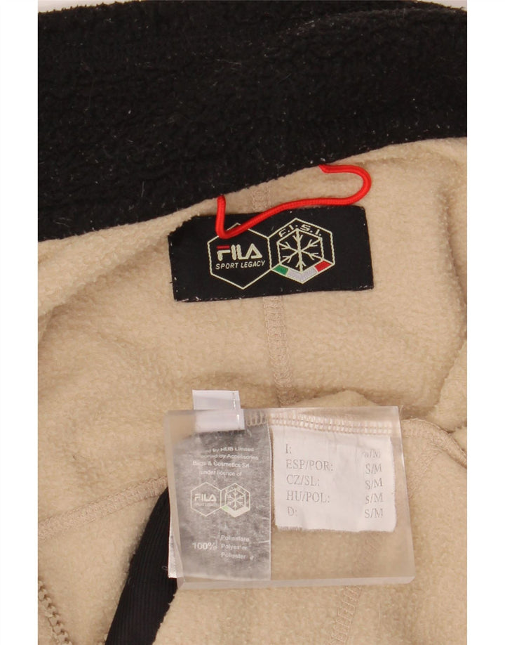 FILA Mens Fleece Jacket UK 36 Small Beige Colourblock Polyester