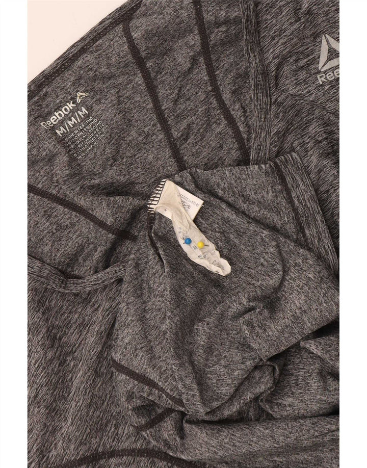 Reebok Womens T-Shirt Top UK 14 Medium Grey Flecked Polyester