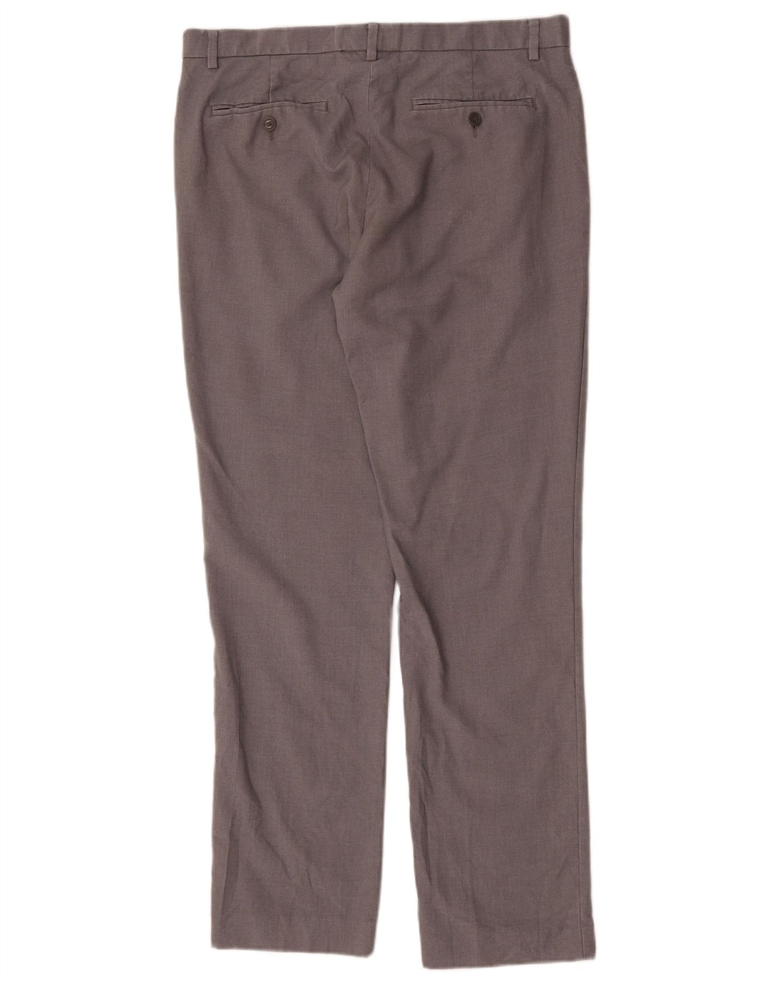 Calvin Klein Mens Straight Chino Trousers W33 L32 Grey Polyester