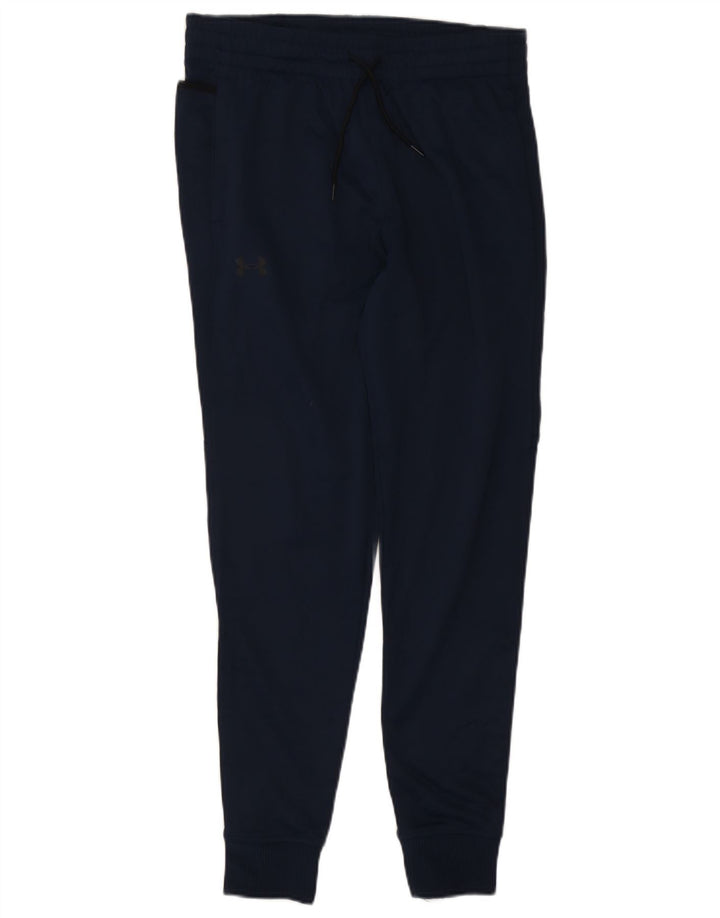 Under Armour Mens Tracksuit Trousers Joggers Large  Navy Blue Polyester