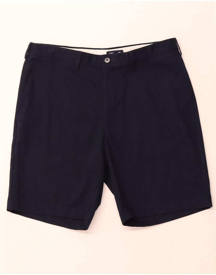 LANDS END Mens Chino Shorts W36 Large Navy Blue Cotton