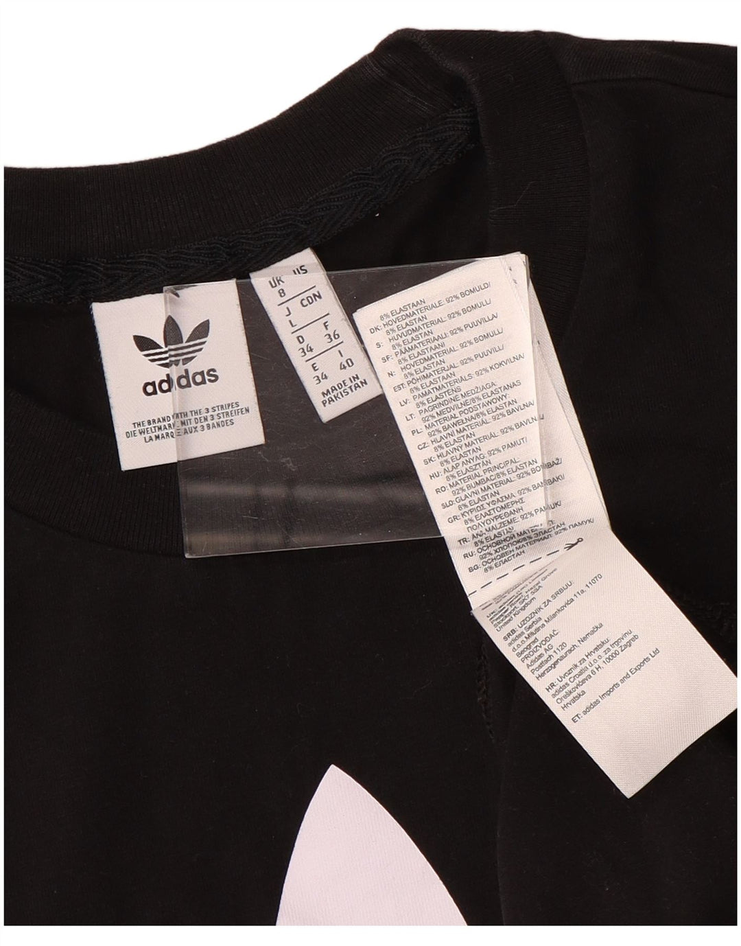 ADIDAS Womens Graphic T-Shirt Top UK 8 Small  Black Cotton