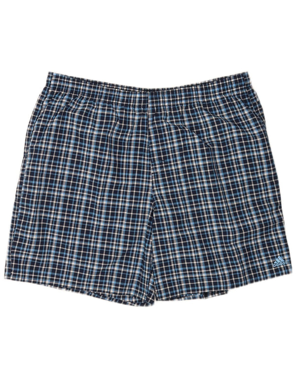 Adidas Mens Swimming Shorts XL Blue Check Polyester