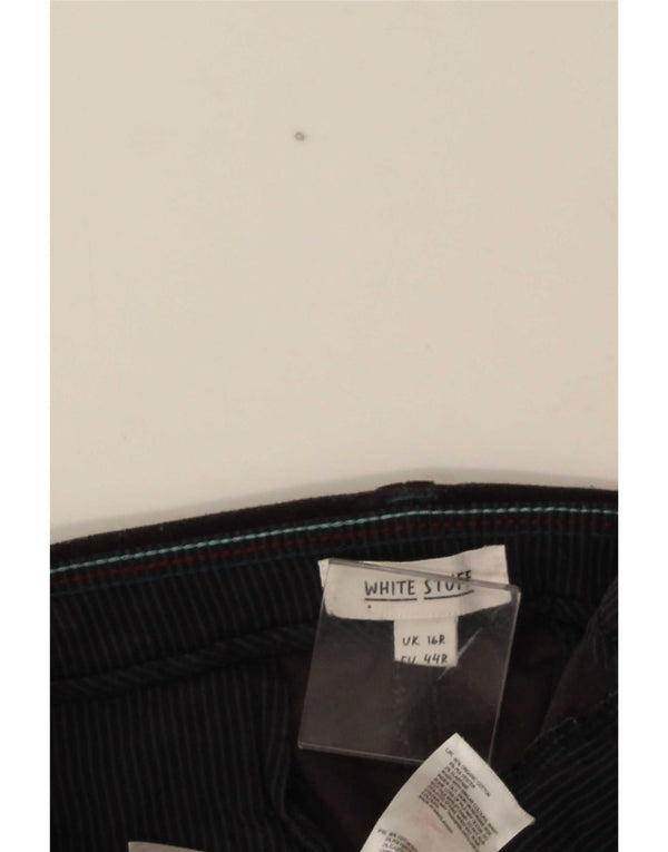 White Stuff Womens Tapered Velour Casual Trousers UK 16 Large W36 L27 Black