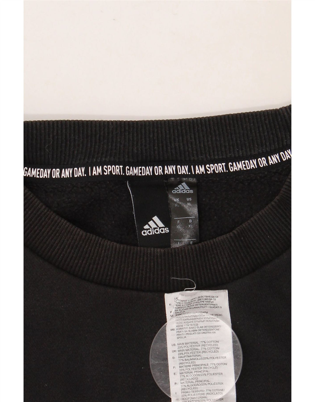 ADIDAS Mens Graphic Sweatshirt Jumper XL Black Cotton