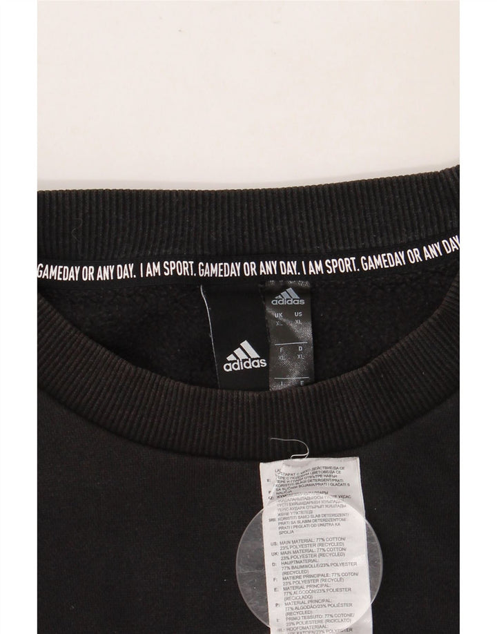 ADIDAS Mens Graphic Sweatshirt Jumper XL Black Cotton