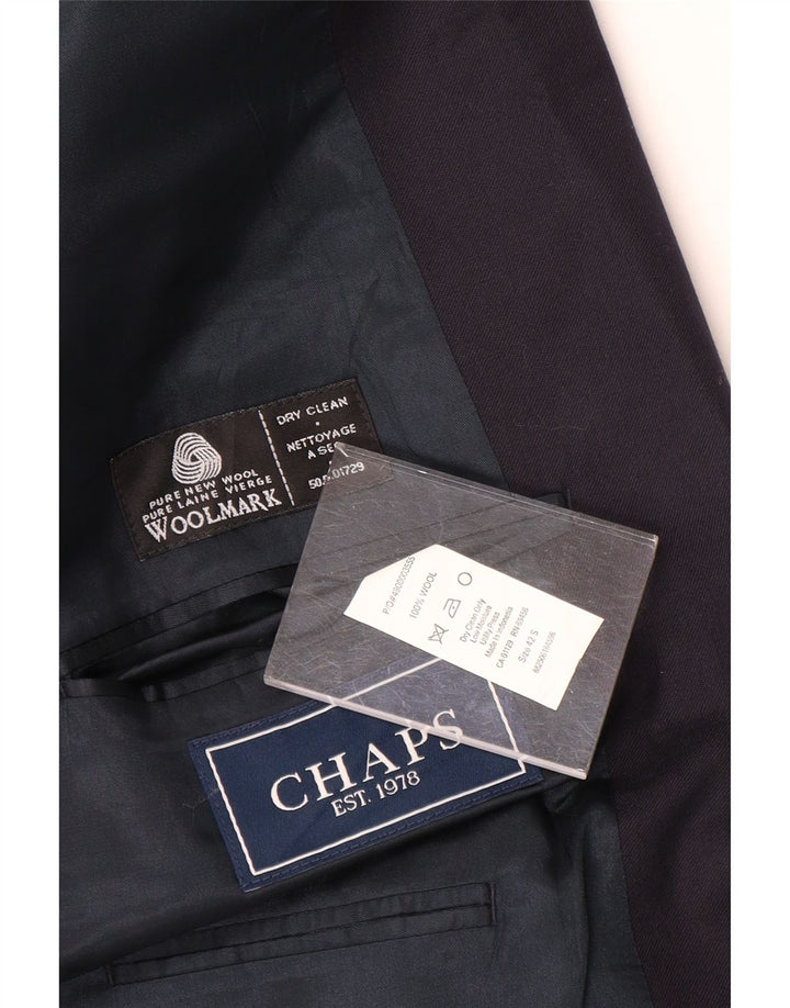 Chaps Mens 2 Button Blazer Jacket UK 42 XL Navy Blue Wool