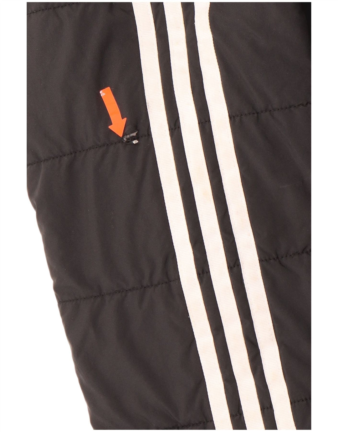 ADIDAS Boys Hooded Padded Jacket 7-8 Years Black Polyester