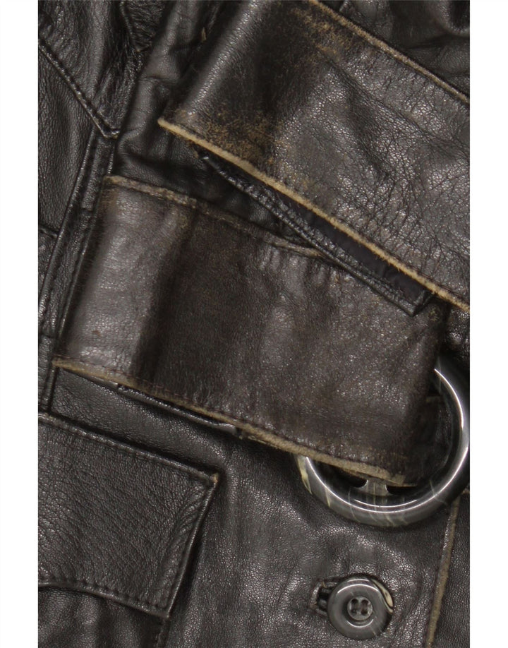 Vintage Womens Leather Jacket UK 14 Medium Black
