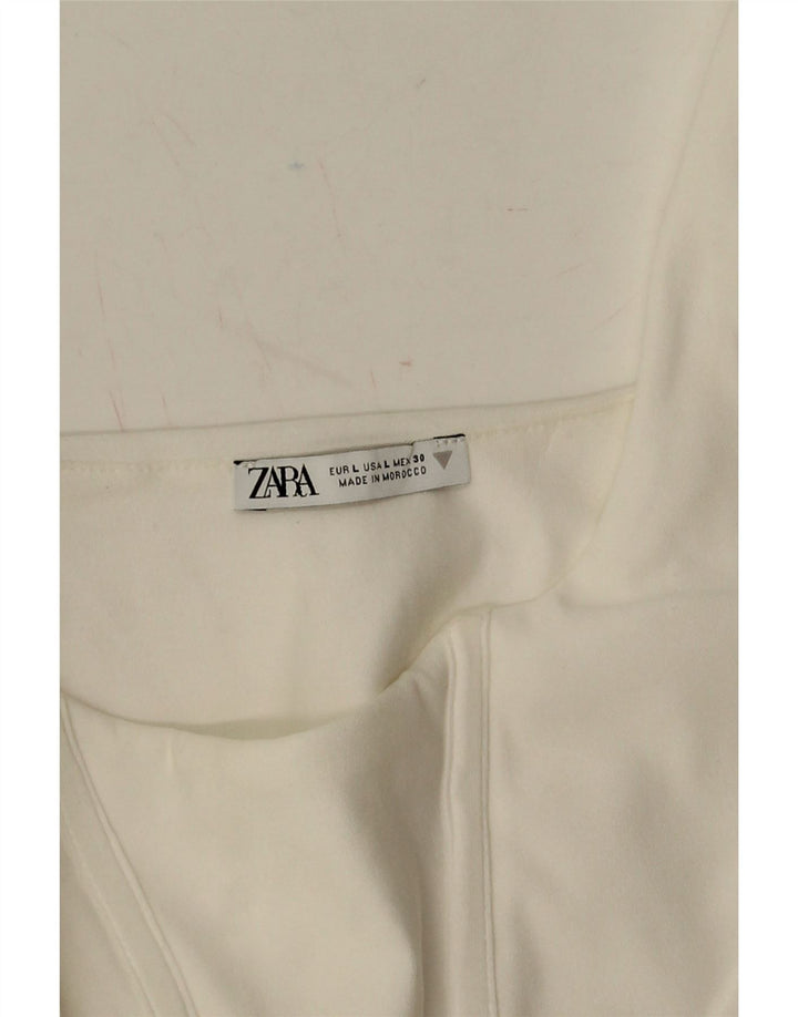 ZARA Womens Crop Top UK 14 Large White Vintage Zara and Second-Hand Zara from Messina Hembry 
