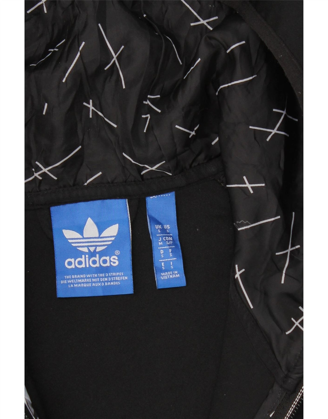 ADIDAS Mens Zip Hoodie Sweater Small Black Polyester Vintage Adidas and Second-Hand Adidas from Messina Hembry 