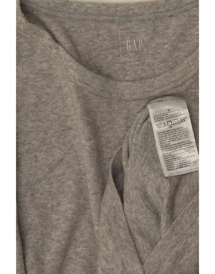 Gap Womens Top Long Sleeve UK 12 Medium Grey Cotton