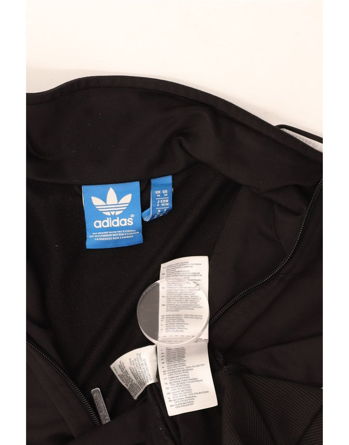 ADIDAS Mens Tracksuit Top Jacket Medium Black Polyester