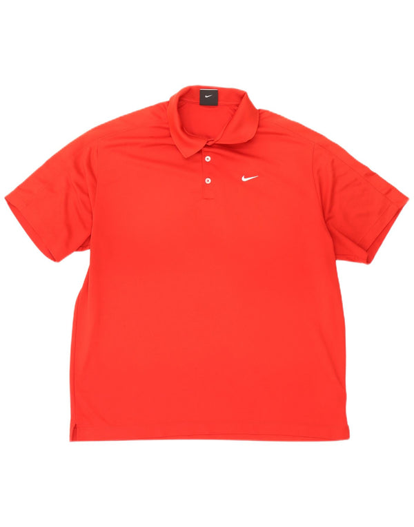 NIKE Mens Dri Fit Polo Shirt UK 47/48 2XL Red Polyester