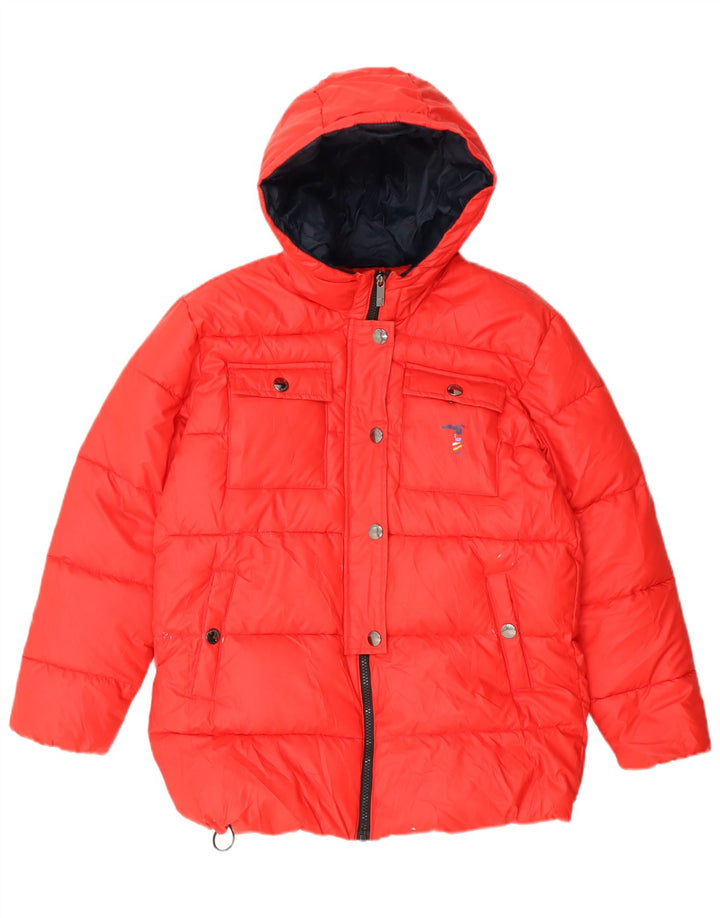 Trussardi Boys Graphic Hooded Padded Jacket 11-12 Years Red Polyester