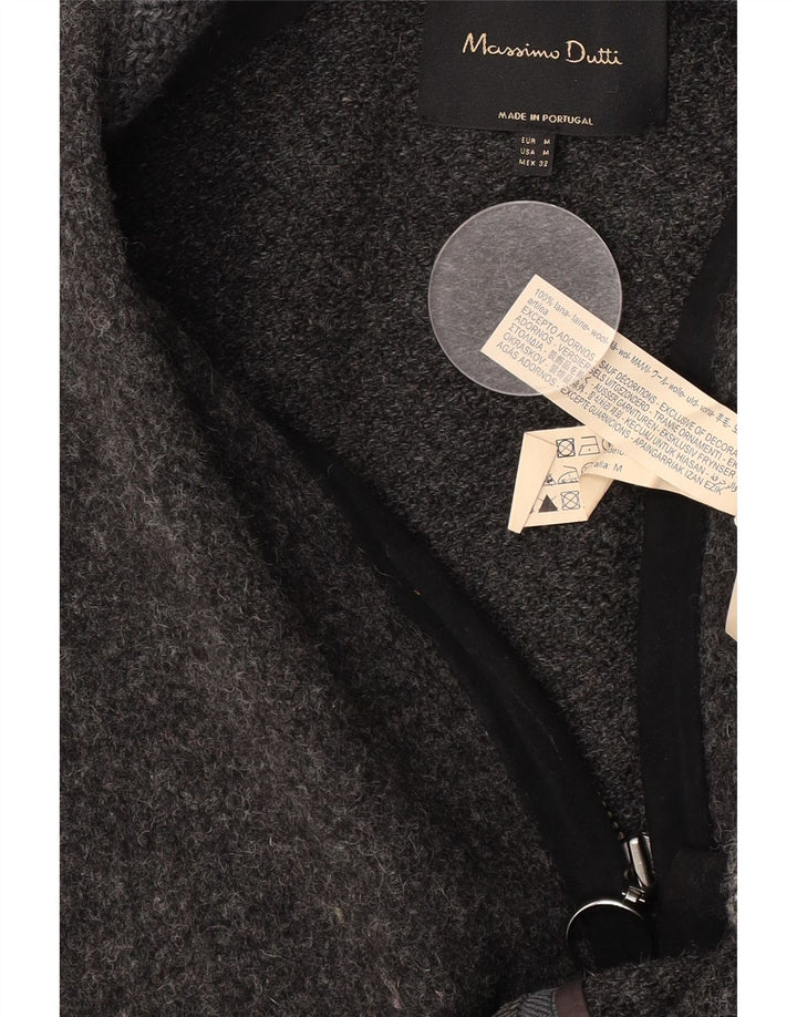 Massimo Dutti Womens Oversized Cardigan Sweater UK 14 Medium Grey