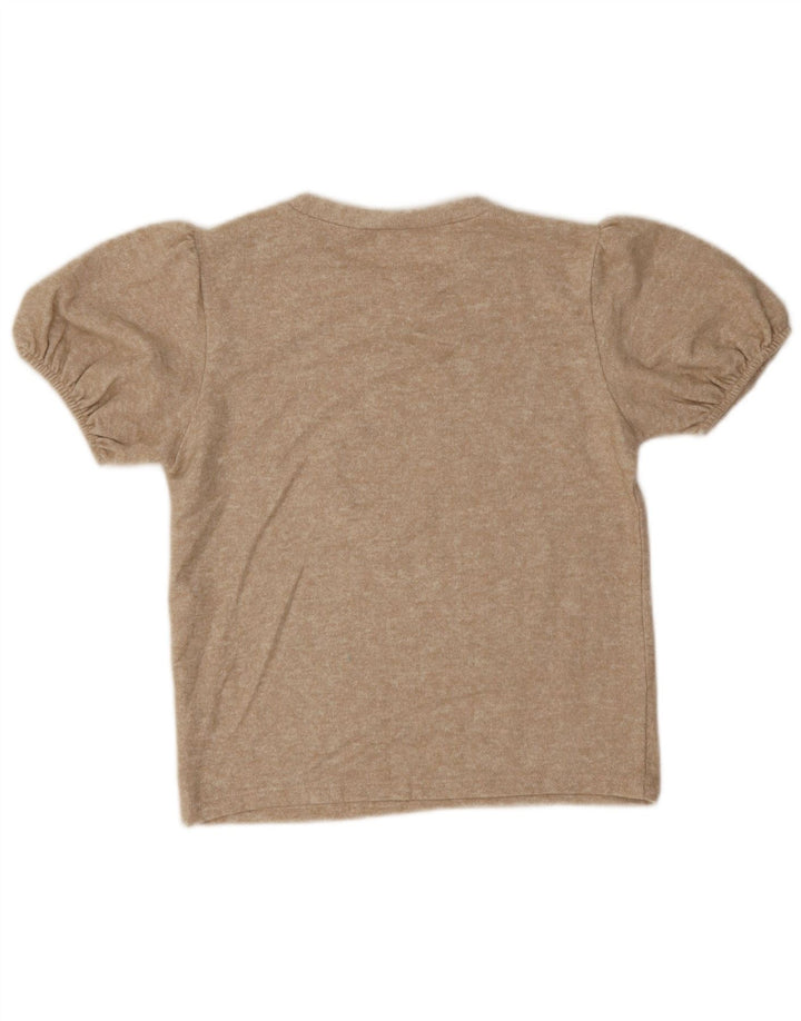 Zara Womens Blouse Top UK 12 Medium Beige