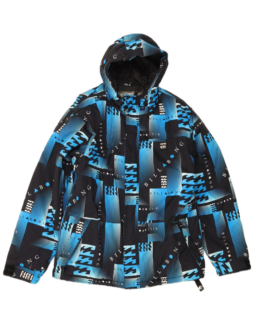 Billabong Mens Graphic Windbreaker Jacket UK 38 Medium Blue Geometric