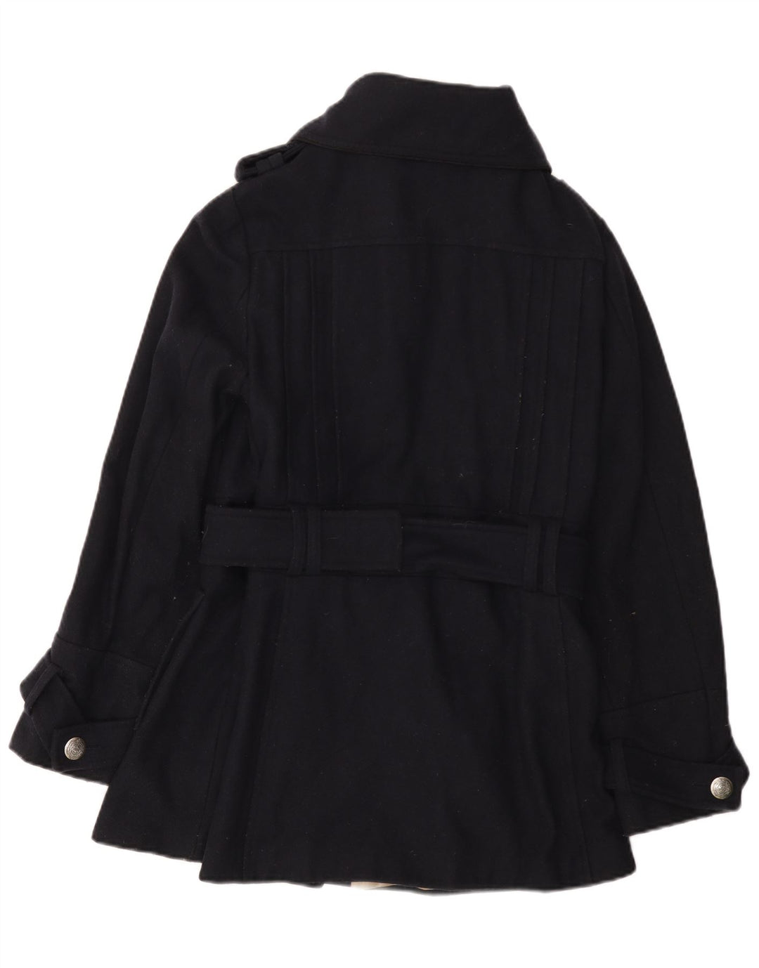 Topshop Womens Overcoat UK 14 Medium Navy Blue Wool