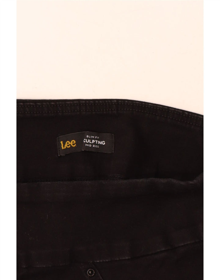Lee Womens Sculpting Slim Fit Bermuda Shorts US 10 Large W30 Black Cotton