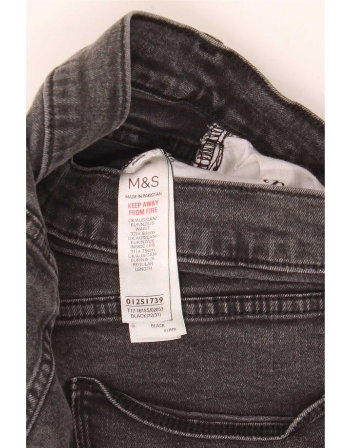 Marks & Spencer Mens Slim Jeans W32 L31 Black Cotton