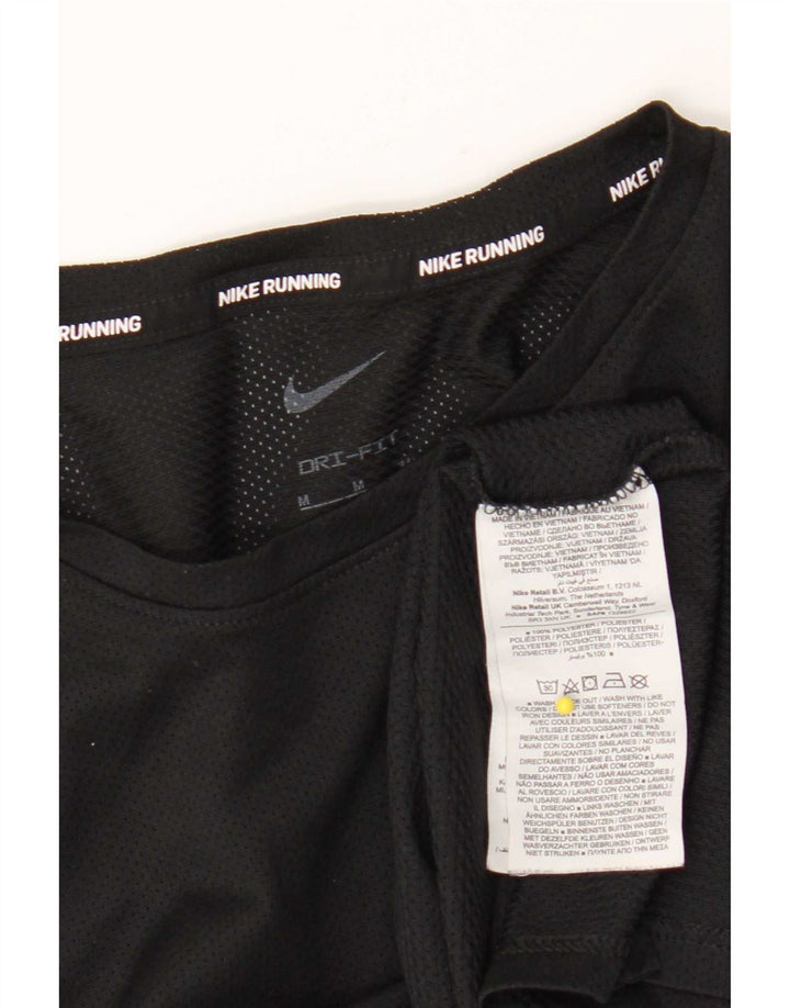 Nike Mens Dri Fit T-Shirt Top Medium Black Polyester