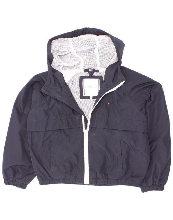 Tommy Hilfiger Boys Graphic Hooded Rain Jacket 5-6 Years Navy Blue