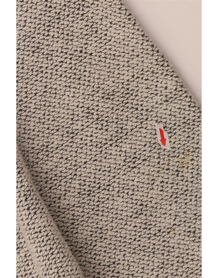 Weird Fish Mens Zip Neck Sweatshirt Jumper Small Grey Flecked Cotton
