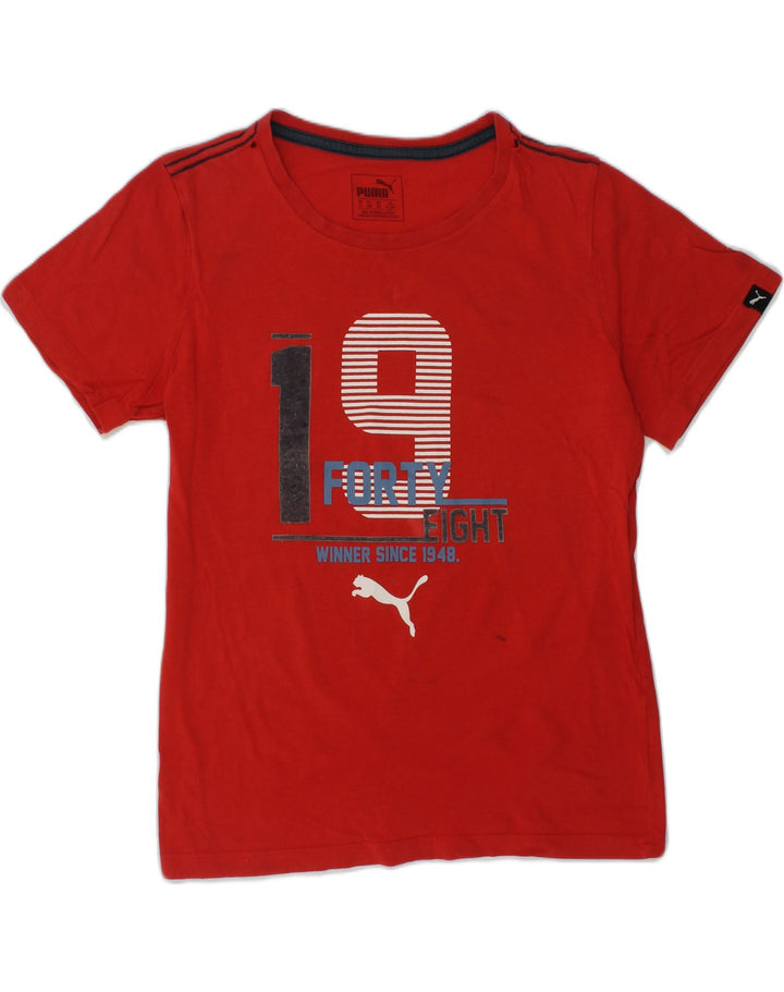 PUMA Boys Graphic T-Shirt Top 9-10 Years Red | Vintage Puma | Thrift | Second-Hand Puma | Used Clothing | Messina Hembry 