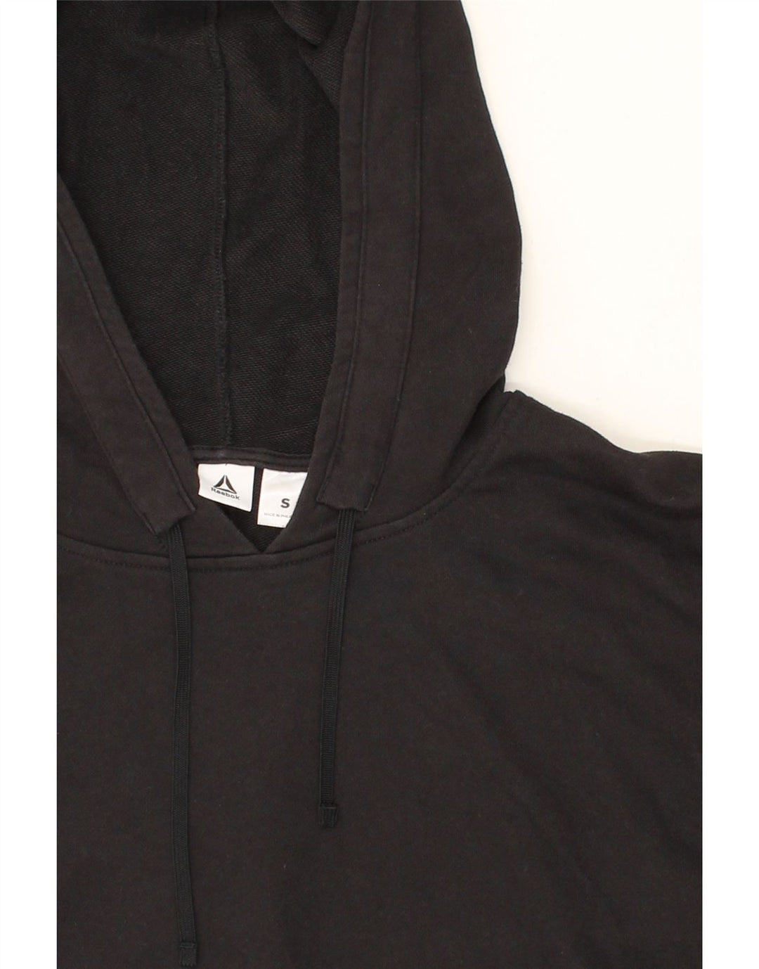 REEBOK Womens Oversized Hoodie Jumper UK 10 Small Black Vintage Reebok and Second-Hand Reebok from Messina Hembry 