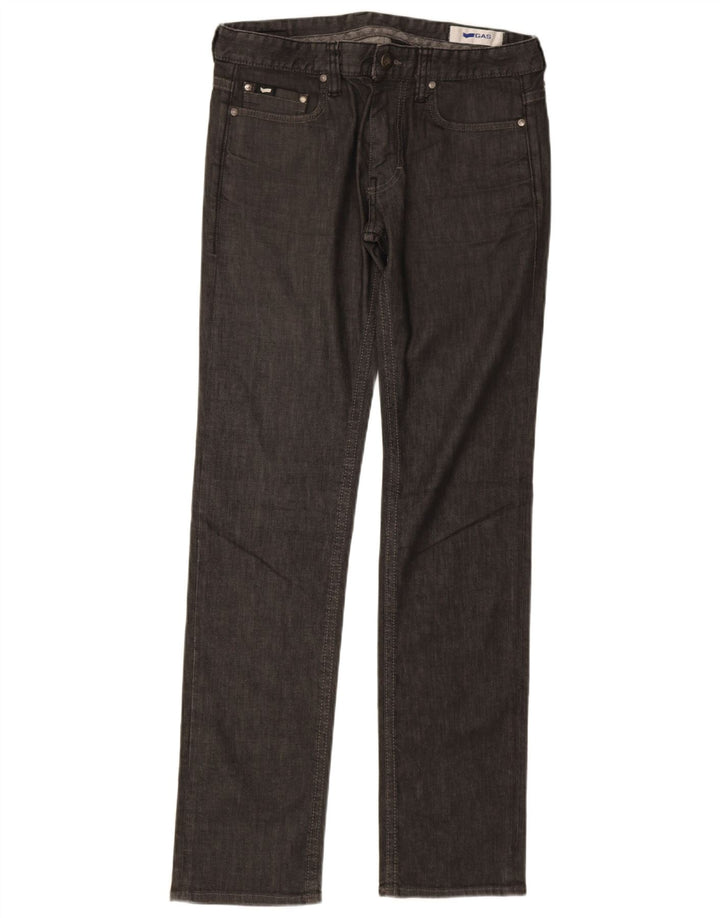 Gas Mens Straight Jeans W33 L34 Grey Cotton