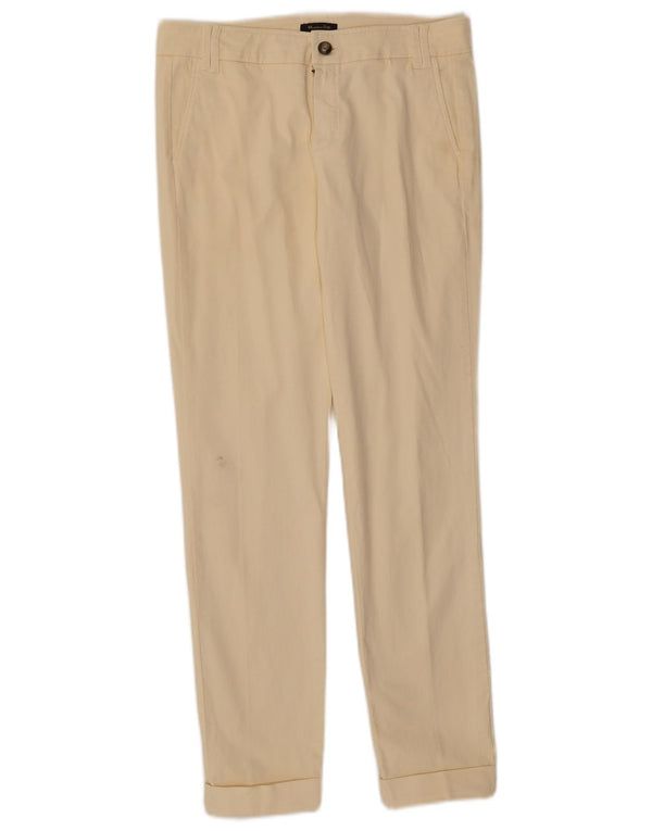 Massimo Dutti Womens Slim Chino Trousers US 4 Small W26 L28 Beige Cotton