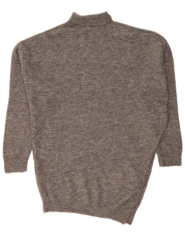 Zara Womens Long Sleeve Batwing Jumper Dress UK 10 Small Grey Flecked