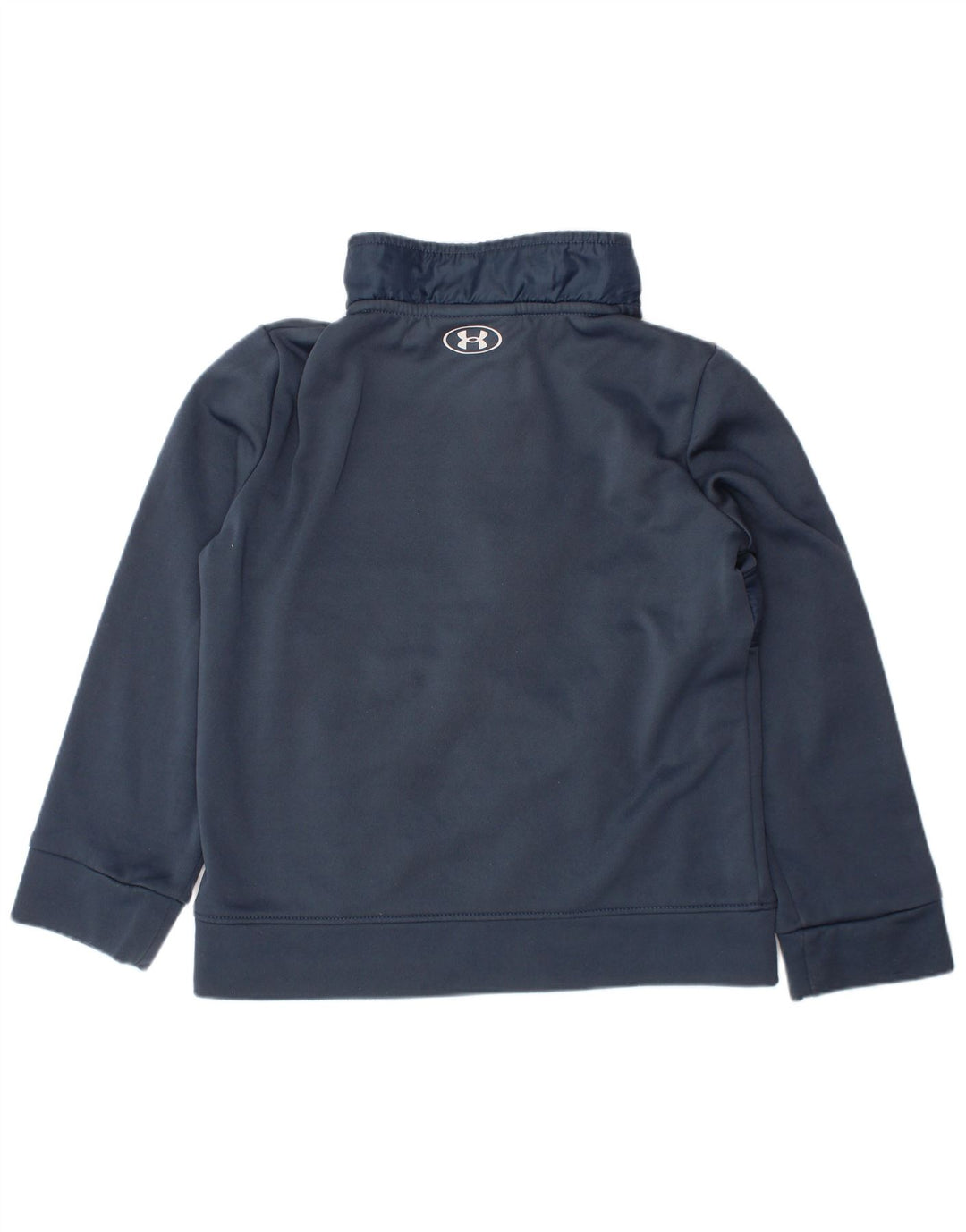 UNDER ARMOUR Boys Zip Neck Sweatshirt Jumper 5-6 Years Navy Blue Polyester