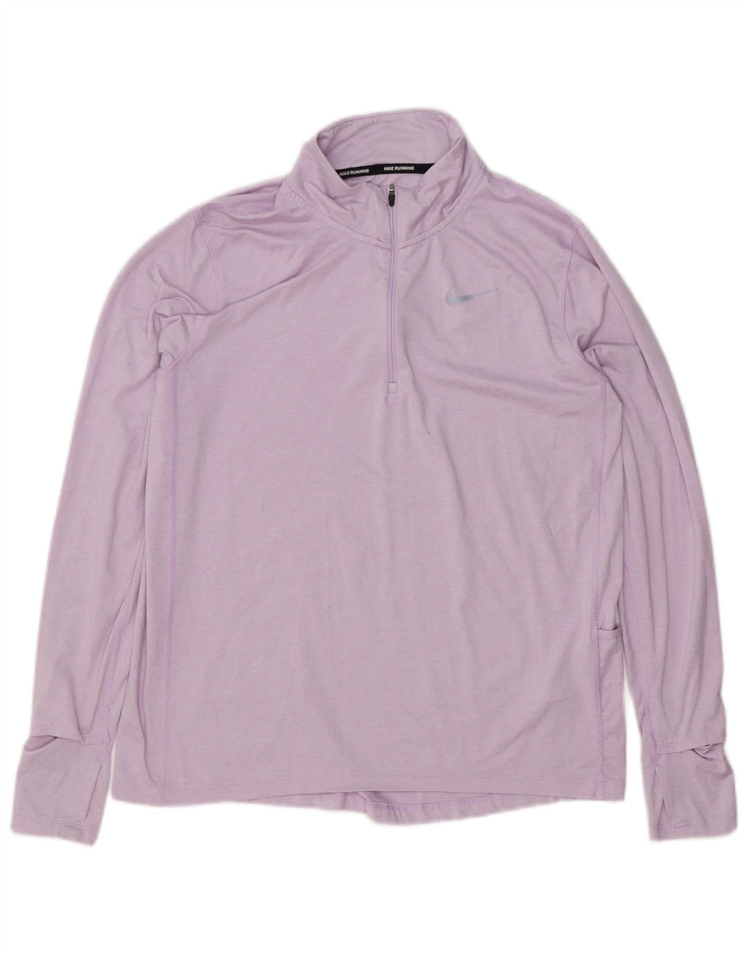 Nike Womens Dri Fit Zip Neck Pullover Tracksuit Top UK 14 Medium Purple