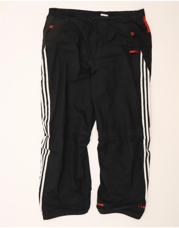 ADIDAS Mens Tracksuit Trousers XL Black Colourblock Polyester