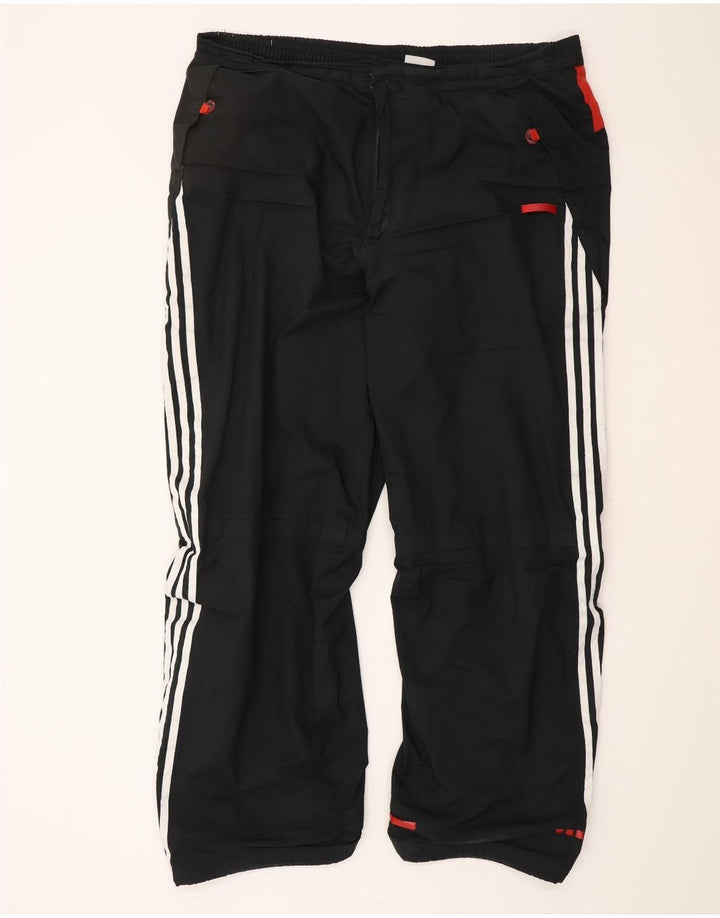 ADIDAS Mens Tracksuit Trousers XL Black Colourblock Polyester