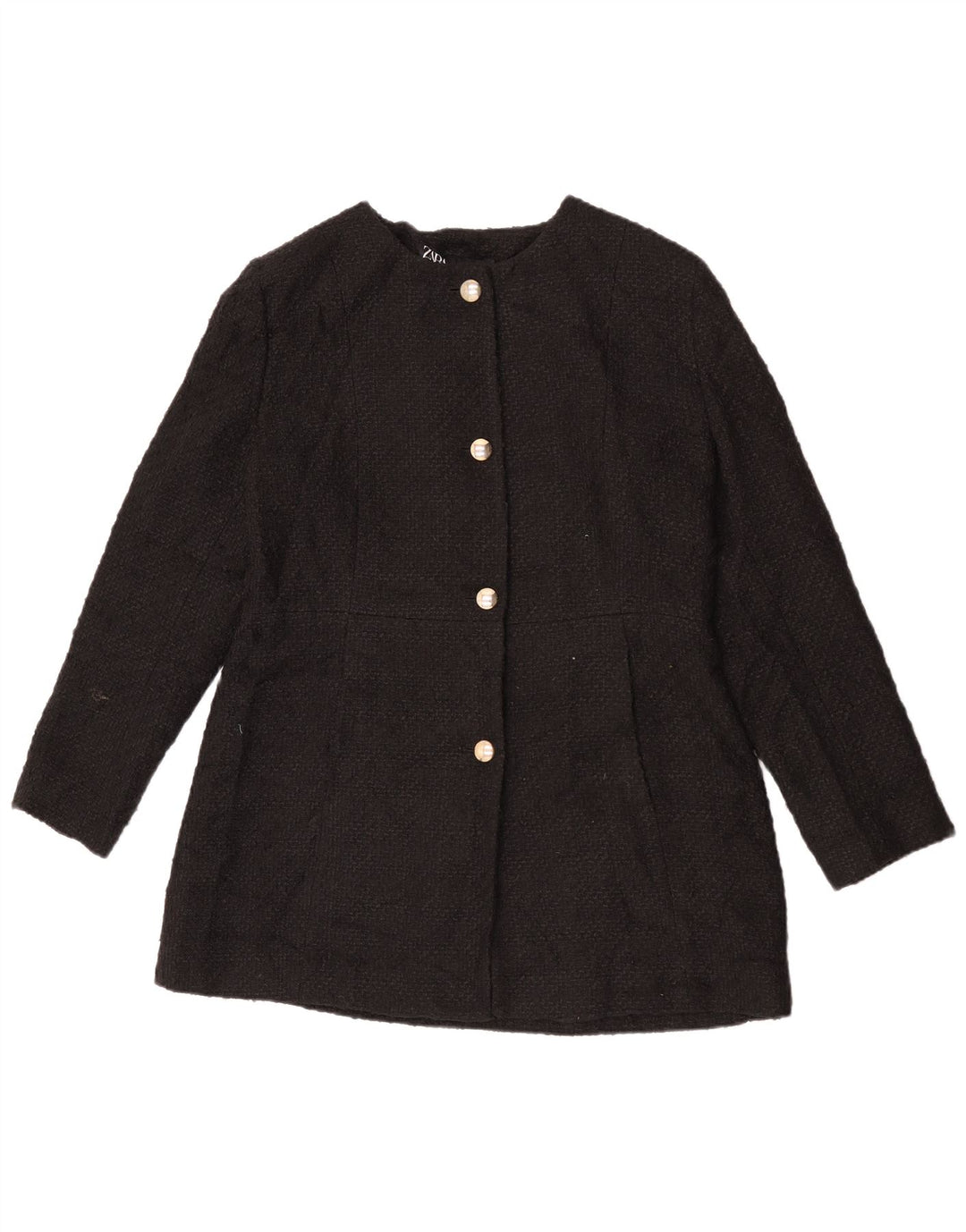 Zara Womens 4 Button Blazer Jacket UK 18 XL Black