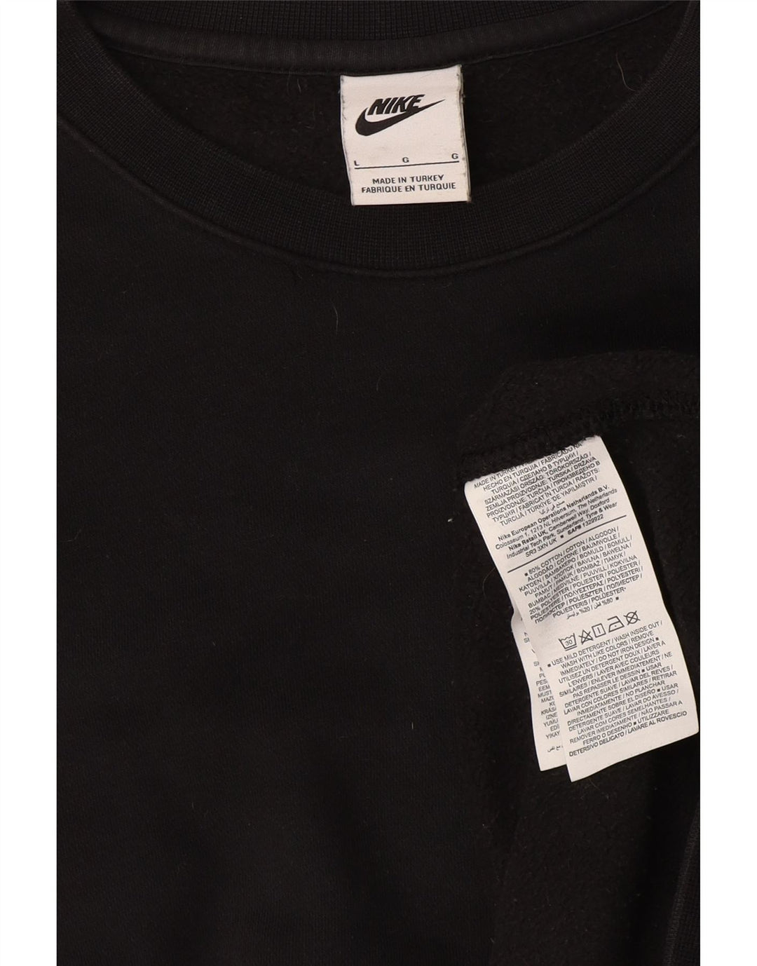Nike Mens Sweatshirt Jumper Large Black Cotton