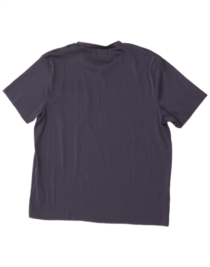 Jack & Jones Mens T-Shirt Top 2XL Navy Blue Striped Polyester