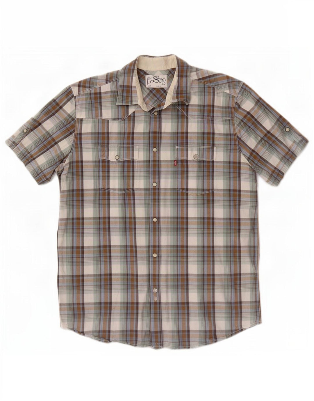 Levi's Mens Short Sleeve Shirt Large Multicoloured Check
