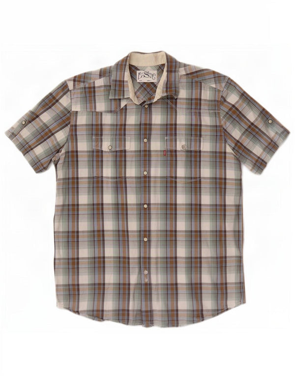 Levi's Mens Short Sleeve Shirt Large Multicoloured Check