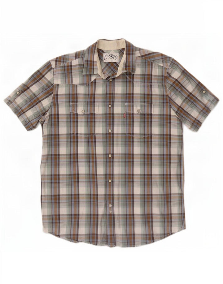 Levi's Mens Short Sleeve Shirt Large Multicoloured Check