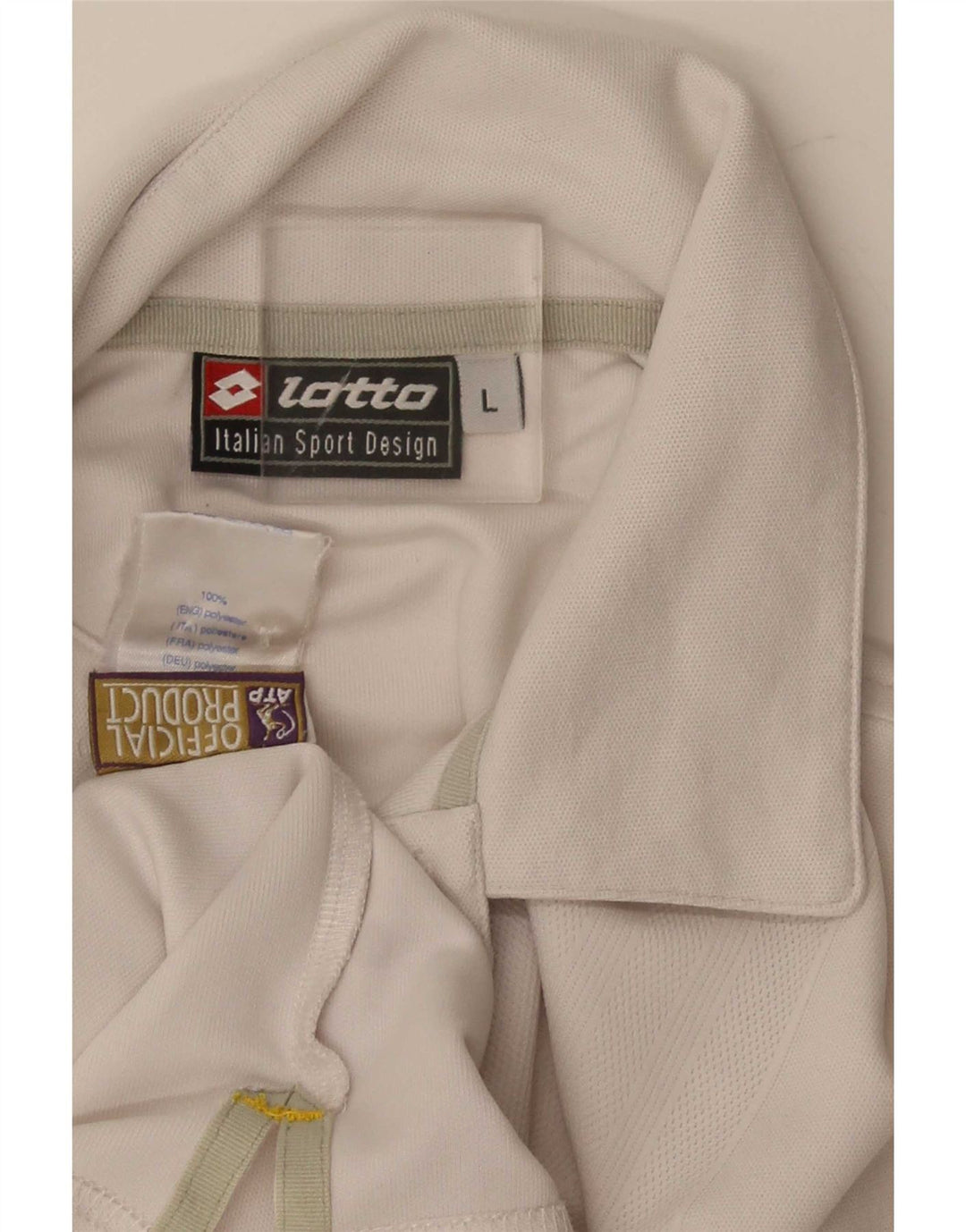 Lotto Mens Polo Shirt Large White Polyester