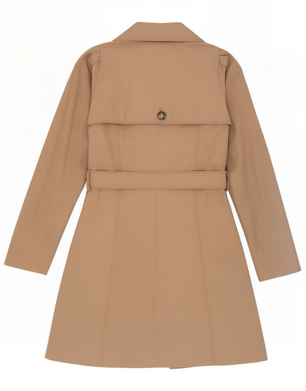 Zara Womens Trench Coat UK 10 Small Beige Cotton