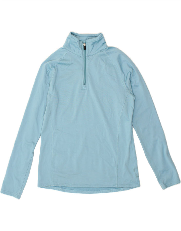 EDDIE BAUER Womens Zip Neck Pullover Tracksuit Top UK 12 Medium Blue Vintage Eddie Bauer and Second-Hand Eddie Bauer from Messina Hembry 