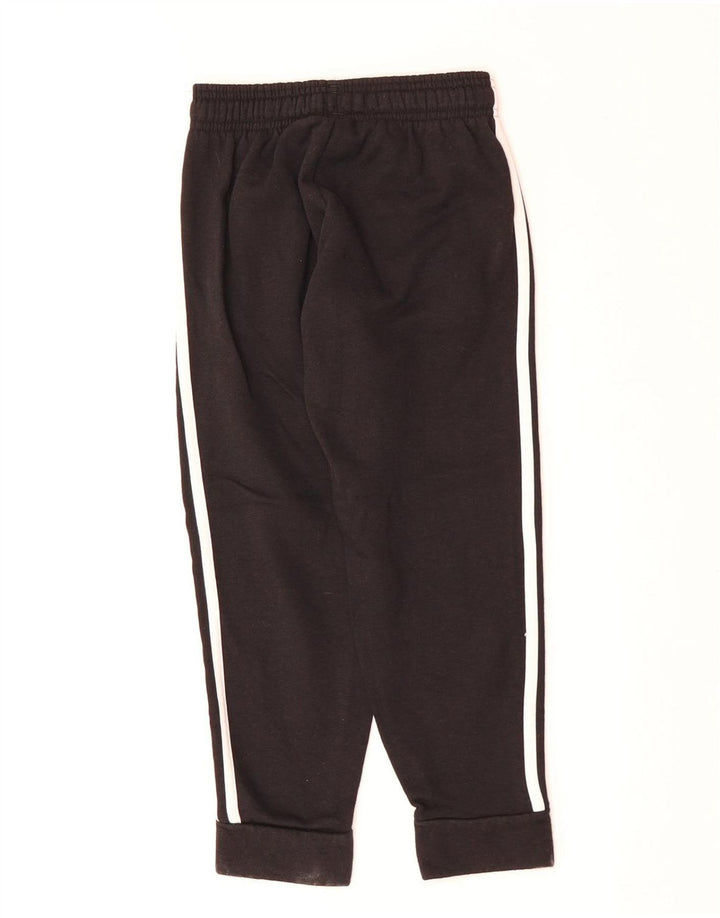 ADIDAS Boys Tracksuit Trousers Joggers 7-8 Years  Black Cotton