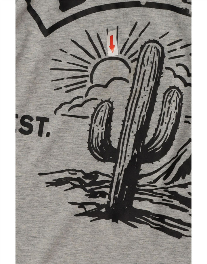 DIESEL Mens Graphic T-Shirt Top XL Grey Cotton